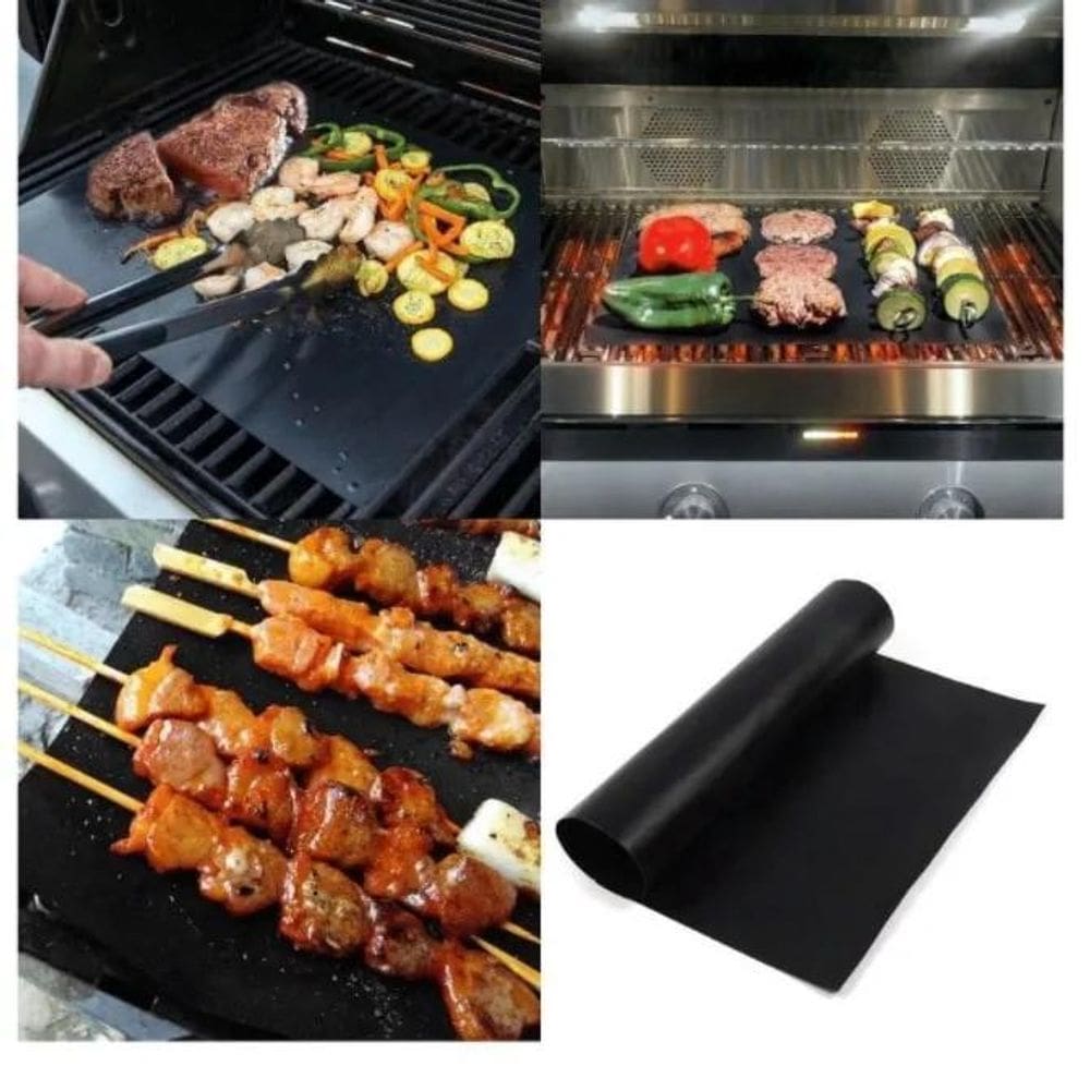 2X Manta Antiaderente Teflon Tapete Grill Grelha Churrasquei