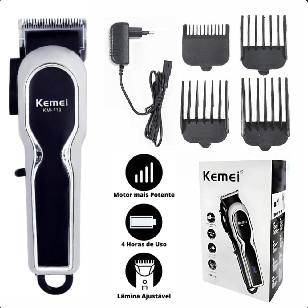 Kemei Km-119 Maquininha Cortador Profissional Alta Precisão