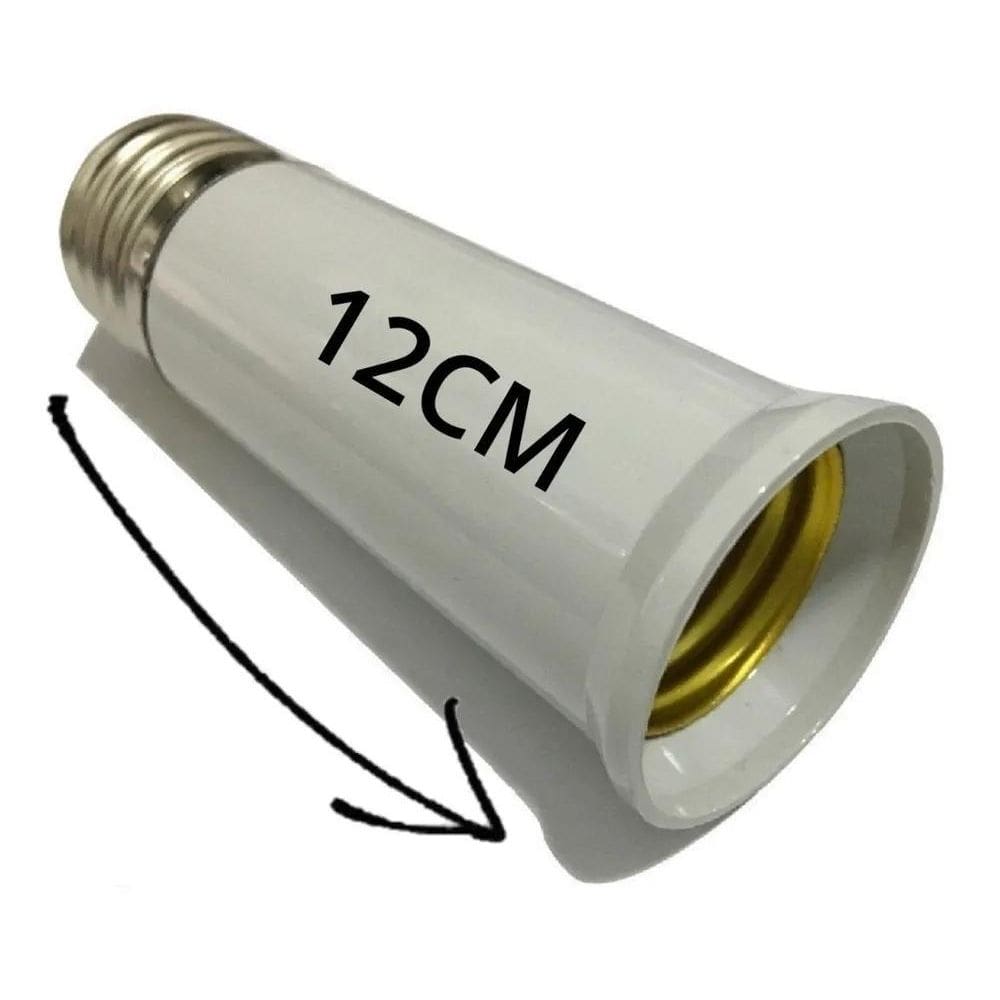 2X Prolongador Extensor Adaptador Bocal Lâmpada E27 - 120Mm