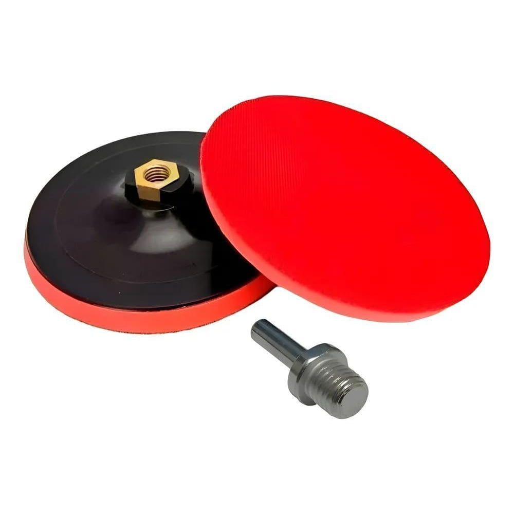 2X Prato Suporte Politriz Lixadeira 100Mm Rosca M14 C/Welkro