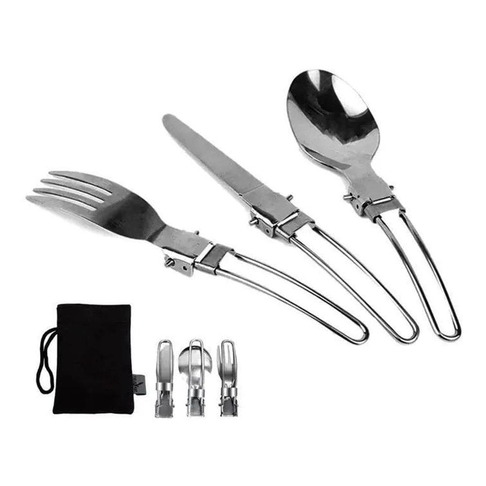 2X Talheres Dobráveis Camping Militar Sustentável