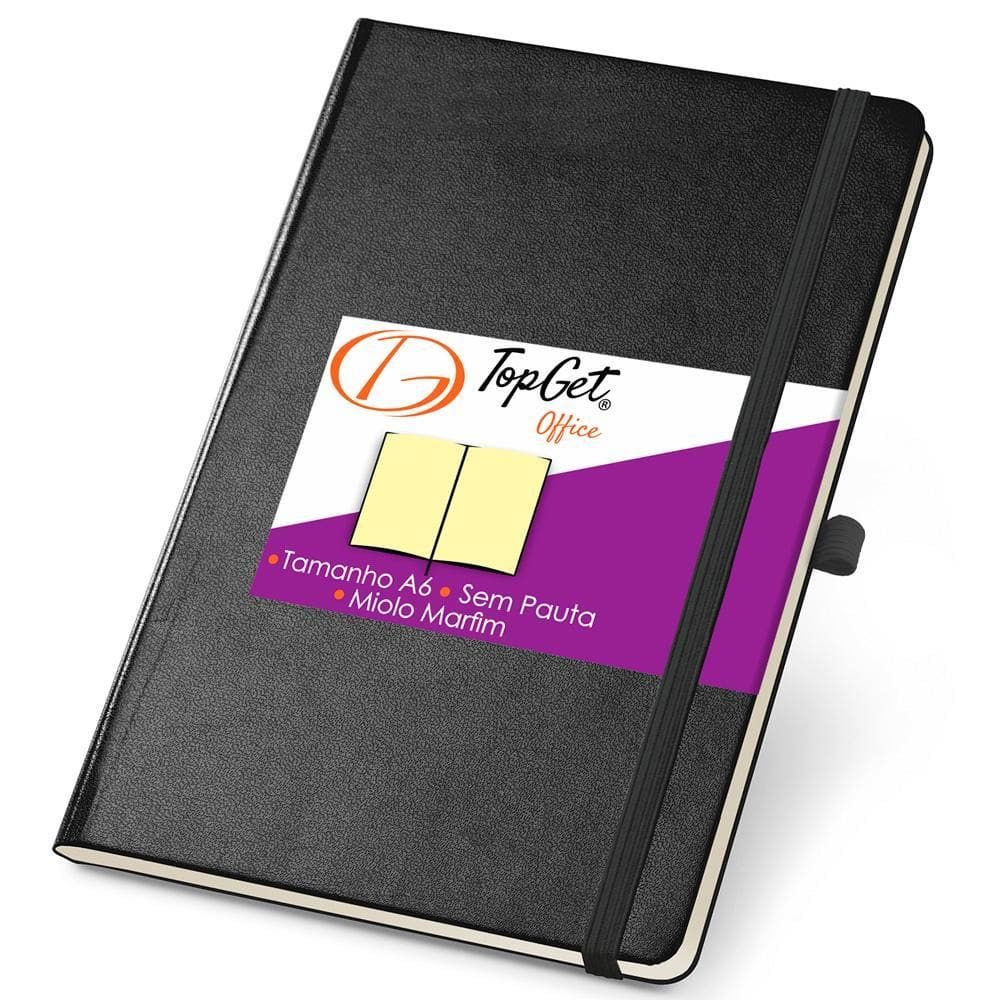 Caderneta 10X14Cm 80 Folhas Sem Pauta Cheer Topget - Preto