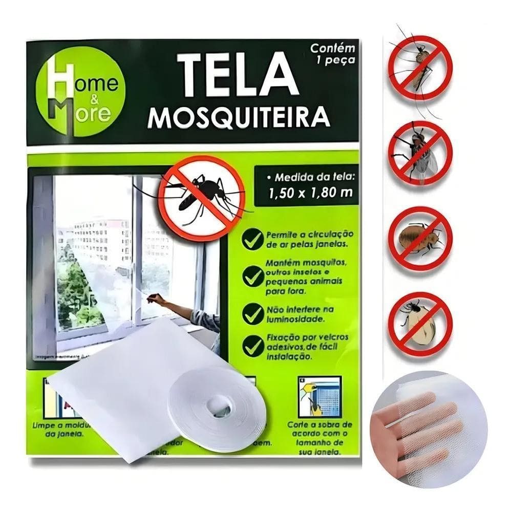 2X Tela Mosquiteira Janela Anti-Inseto Mosquito 150X180 + Fi