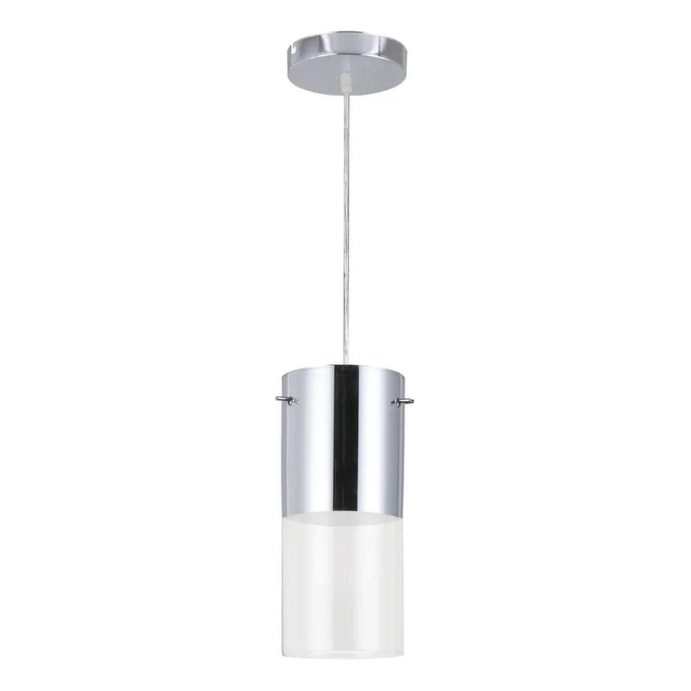 2X Lustre Pendente Moderno Sala Jantar Teto First Cromado E-