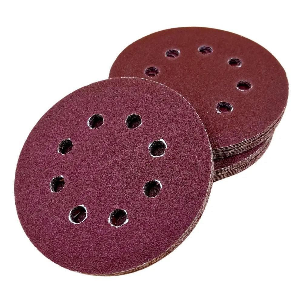 Kit 20 Disco Lixa Cor Vermelha Starfer 125Mm Escolha O Grão