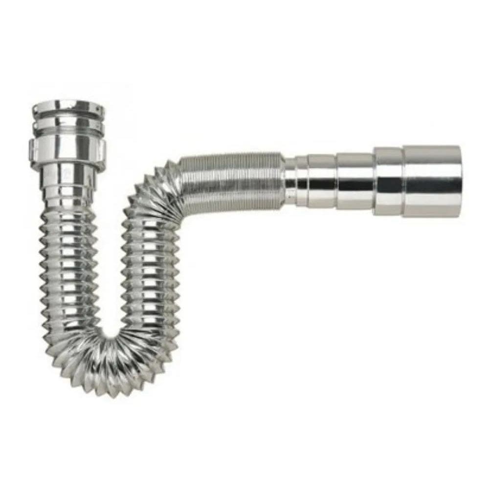 2X Sifão Tubo Extensivo Universal Metalizado 70Cm Cor Pratea