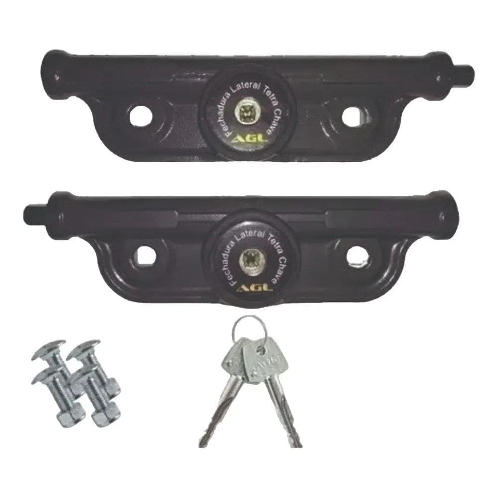 2X Fechadura Para Porta Basculante Agl Porta Aço Trava Later
