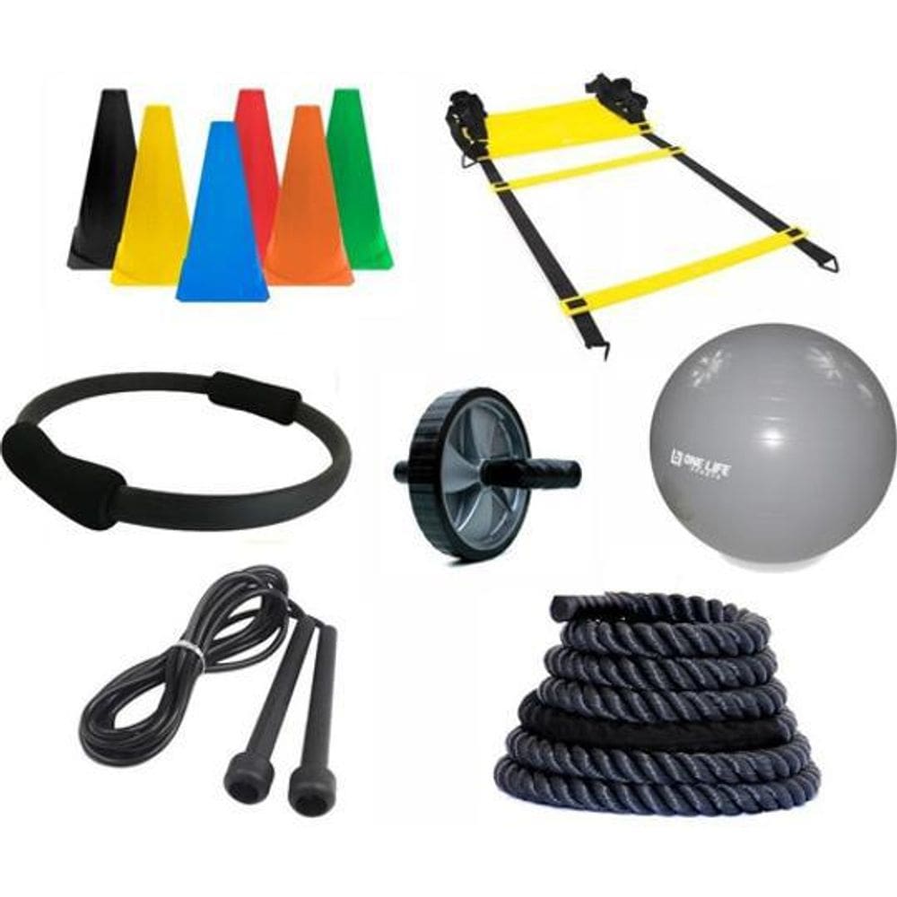 Kit Funcional Com 11 Ítens Corda Naval + Escada +Roda + Cone