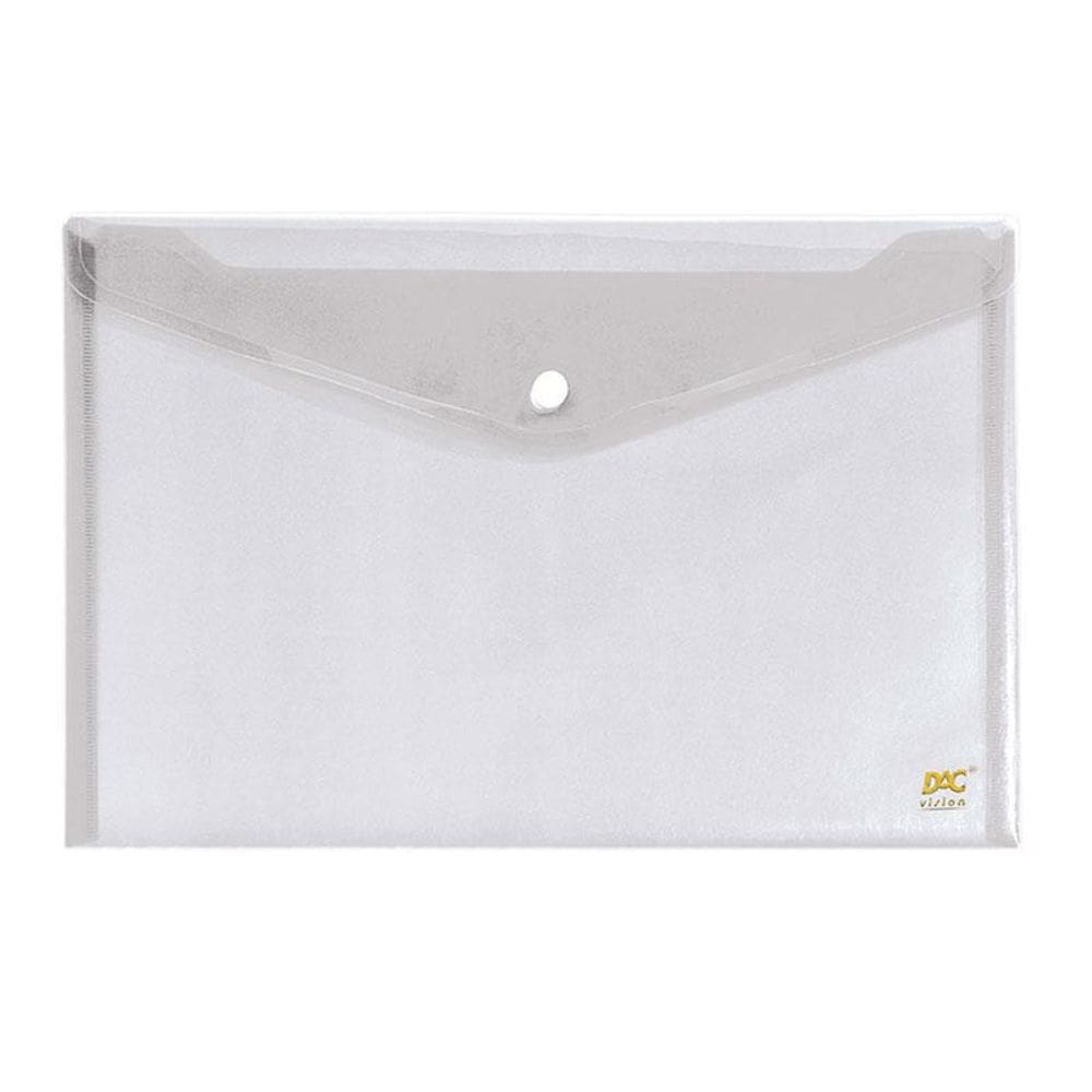Envelope plástico com botão A4 653PP-TR Cristal Dac