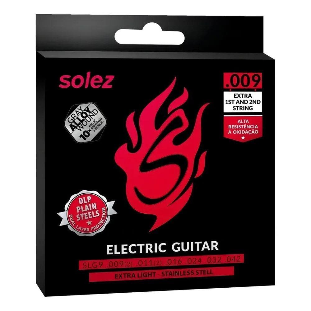 2X Encordoamento Solez Guitarra 09 Slg9Ga Gray Alloy Inox