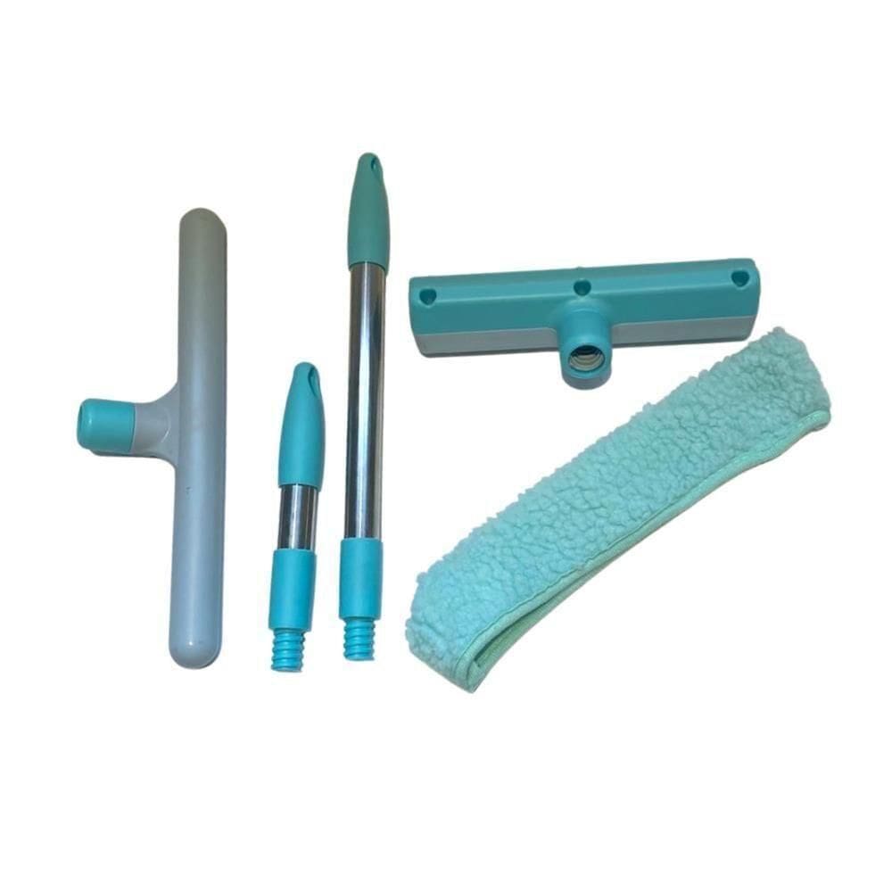 Rodo Mop Limpa Vidros Kit Limpador Janelas Portas Profissional Com Acessórios Sacada Articulado Micro Fibra