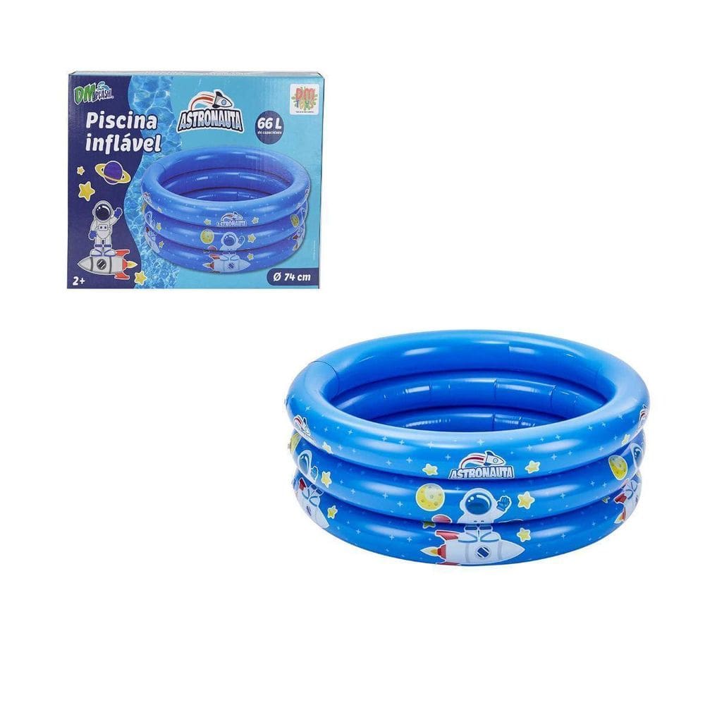 Piscina Inflável Infantil 3 Arcos 66L Dm Splash Astronauta