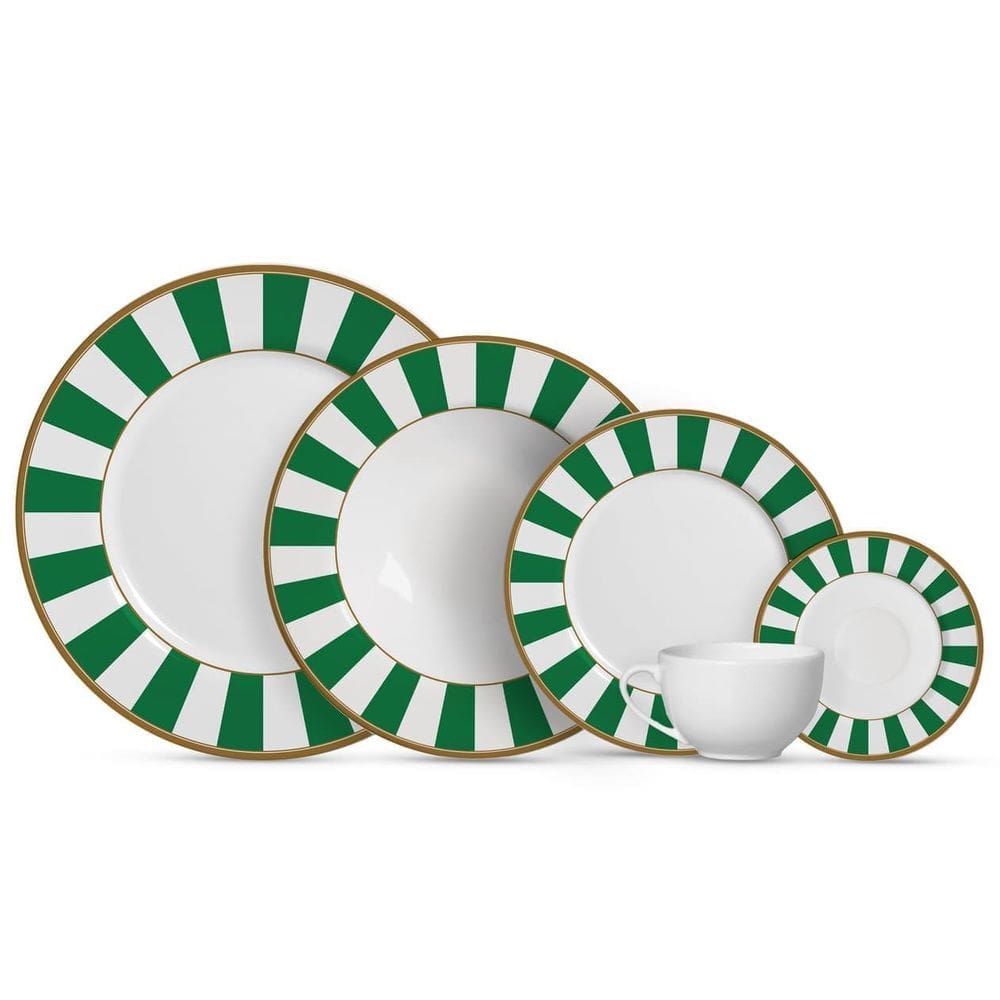 Aparelho De Jantar 30 Pçs Stripe Verde Alleanza