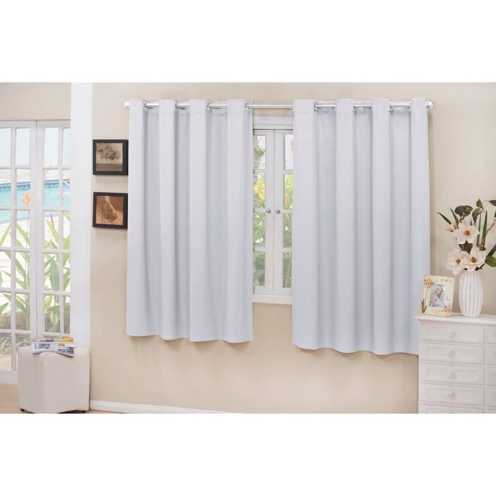 Cortina Cozinha Blackout Branco Gelo 2,00x1,30 Corta Luz