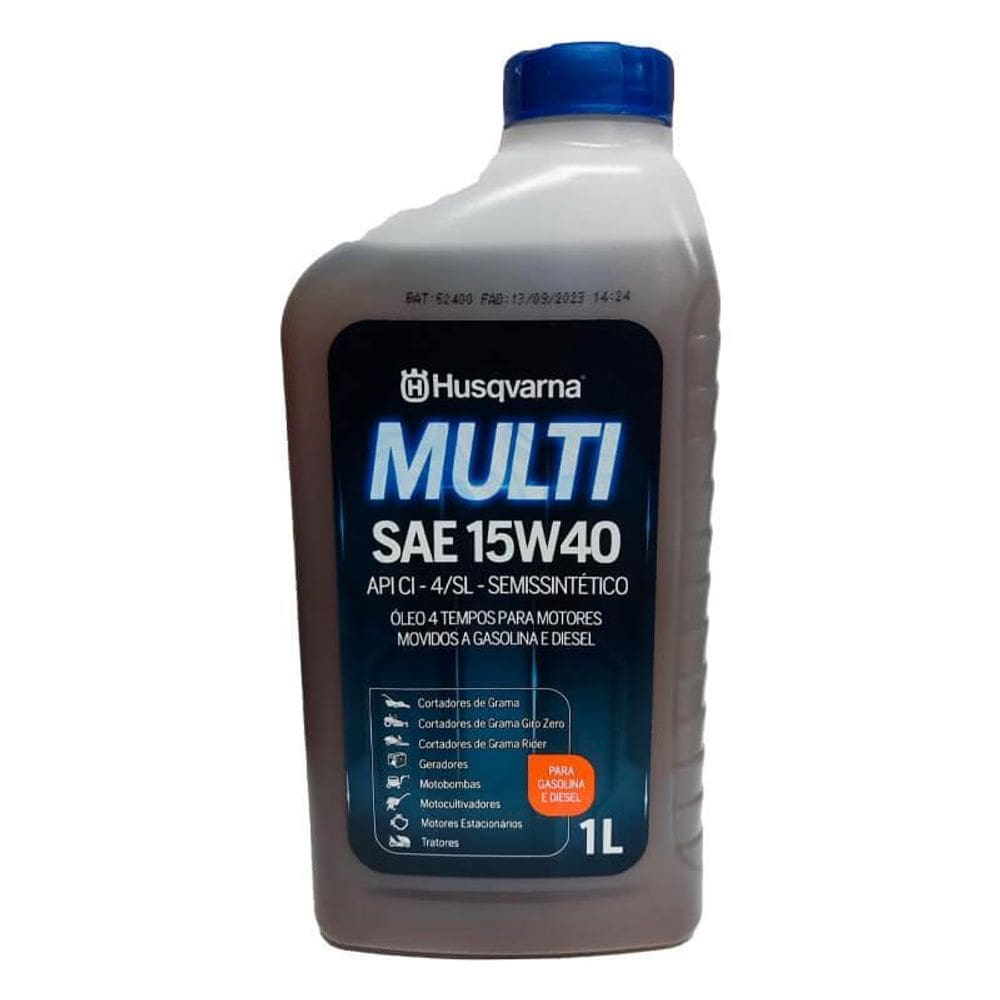 Óleo 4 Tempos 1L Husqvarna Semissintético Multi Sae 15W40