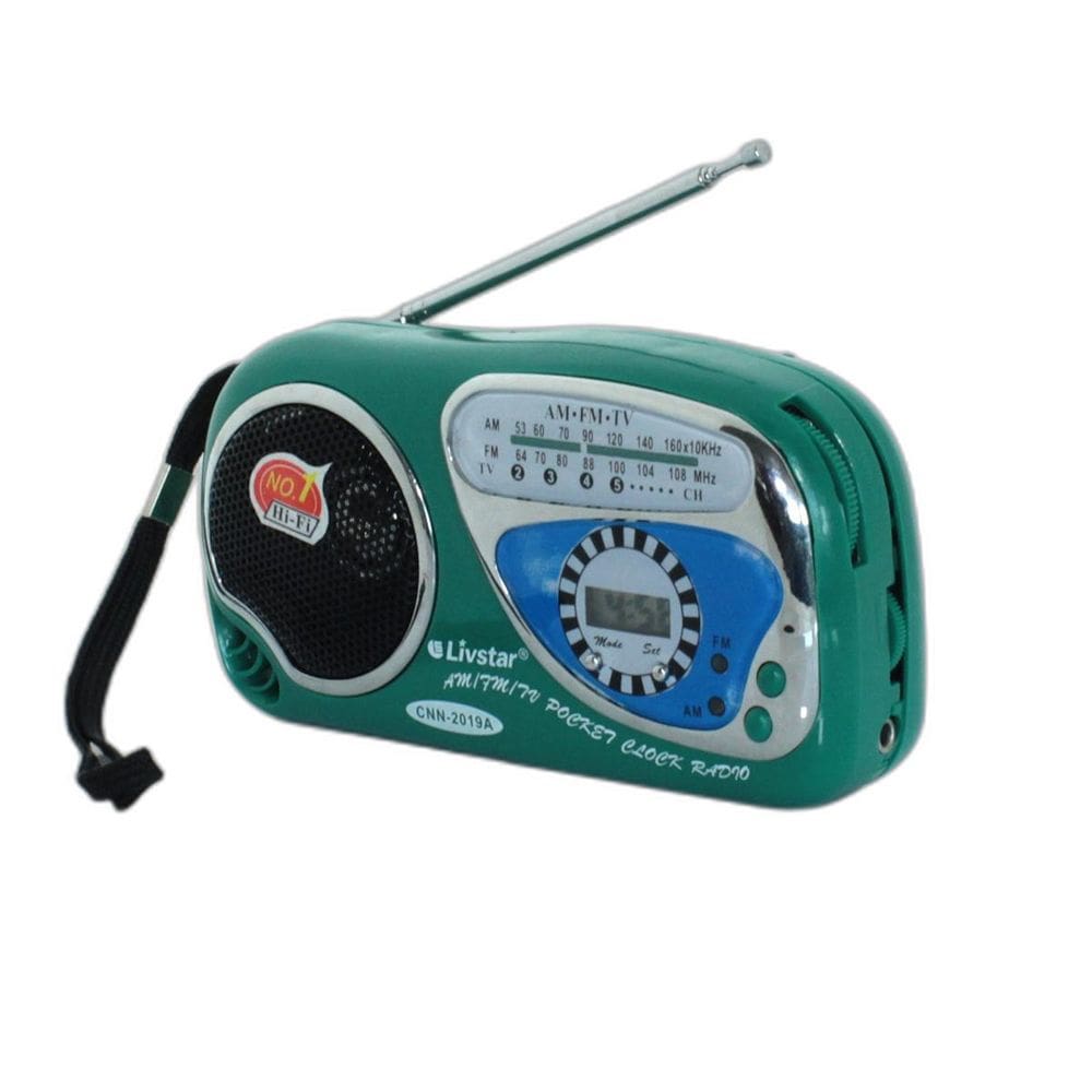 Rádio Portátil AM/FM/TV Livstar CNN-2019A Verde