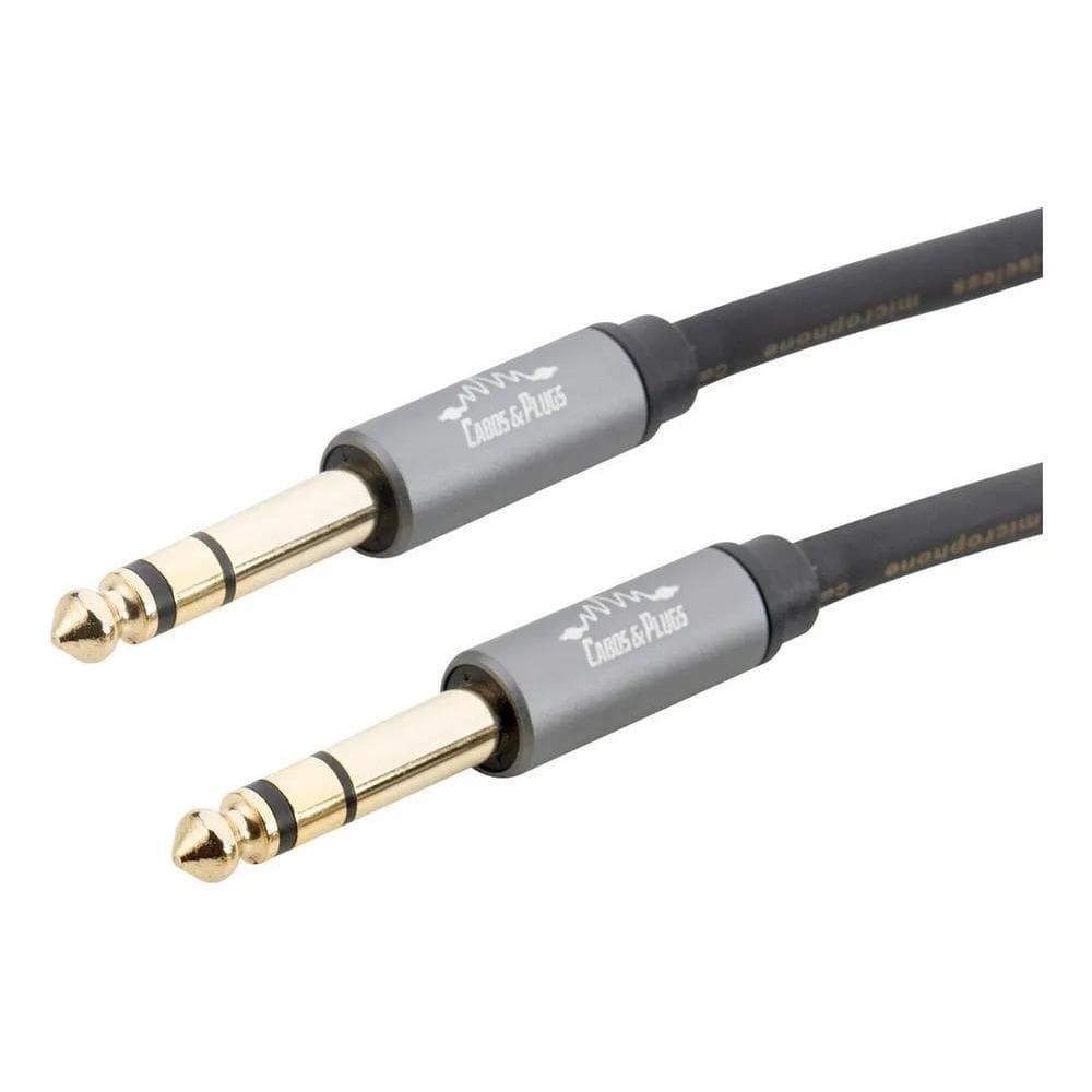 Cabo 2M P10 Stereo 6.35Mm - P10 Stereo 6.35Mm Balanceado Trs