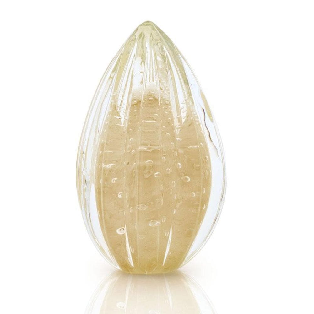 Vaso Pinha Em Cristal Murano Pérola - São Marcos 16Cm