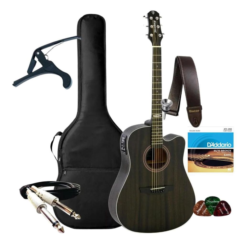 Violao Eletrico Strinberg Sd200C Tos Tabaco + Acessórios