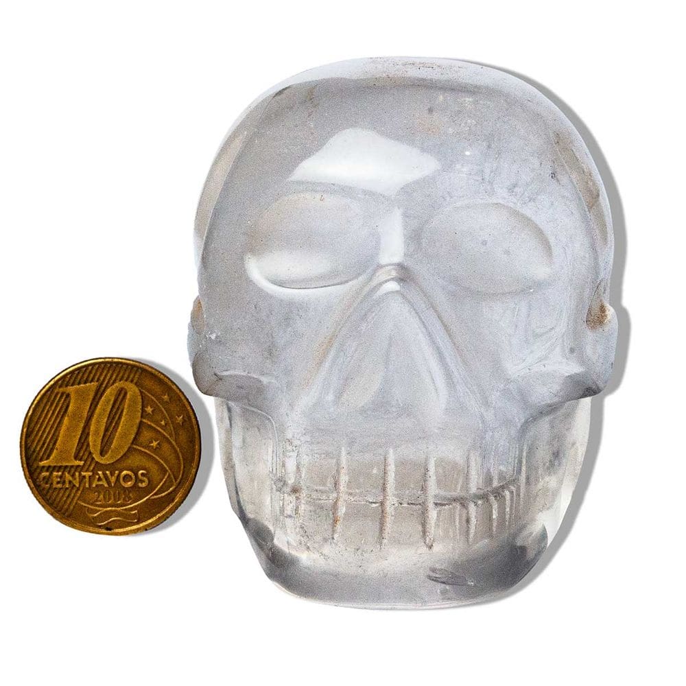 Crânio Quartzo Cristal Pedra Natural 5 a 7cm 200 a 300g TipoB