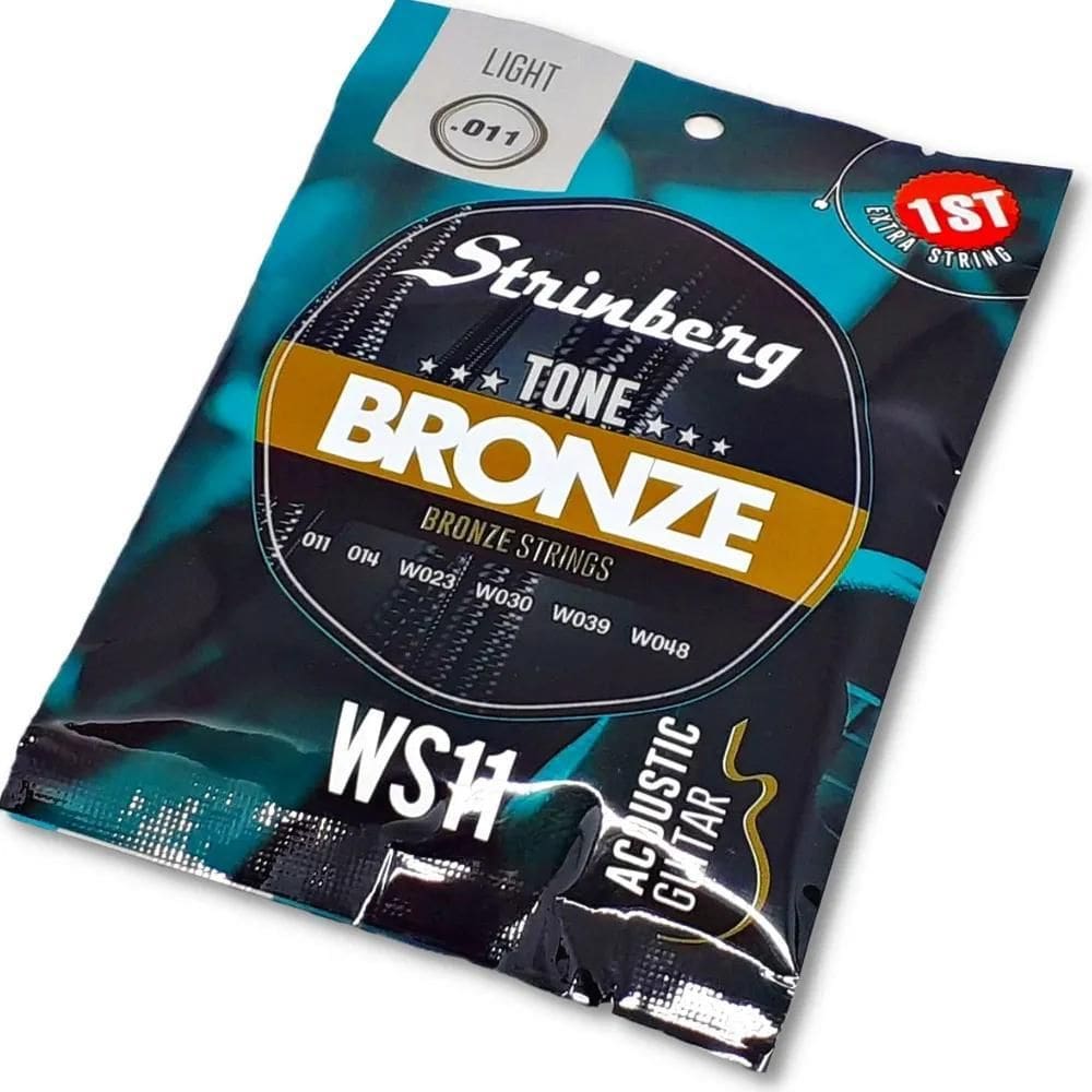 2X Encordoamento Cordas Violão Aço Strinberg 010 011 012 Bro