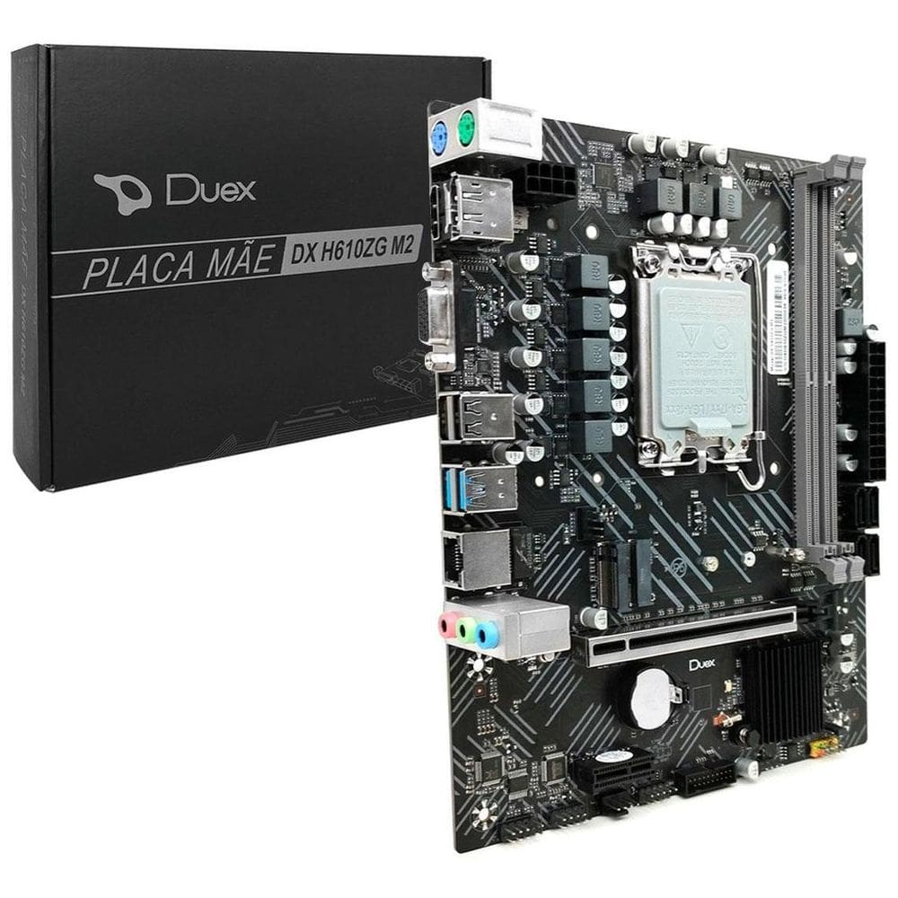 Placa Mãe Duex Dx H610Zg M2, Intel 13/12 Geração, Ddr4,