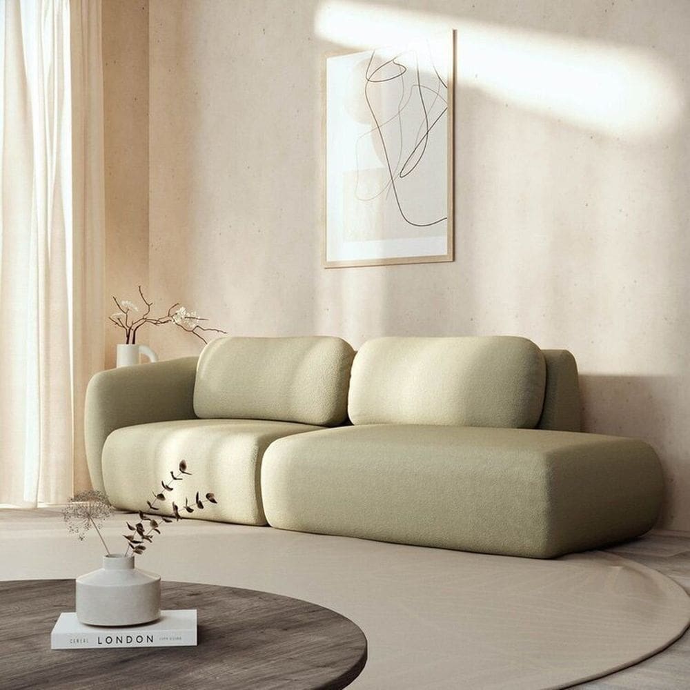 Conjunto Sofá Orla 1 Módulo 100cm Com Braço Esquerdo 1 Módulo Sumiê Direito Cabecasa MadeiraMadeira Verde Água