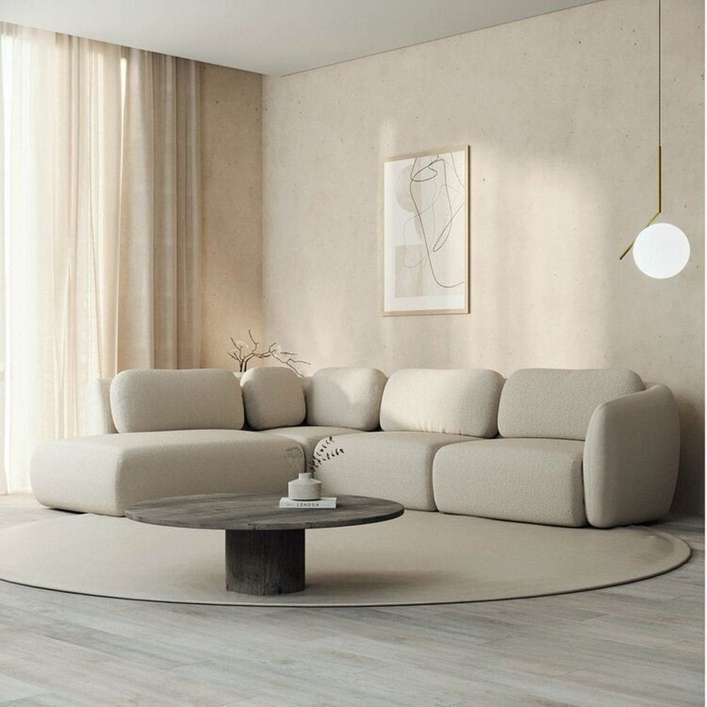 Conjunto Sofá Orla de Canto 1 Sumiê 1 Canto 1 Central 1 Direito Cabecasa MadeiraMadeira Espuma do Mar