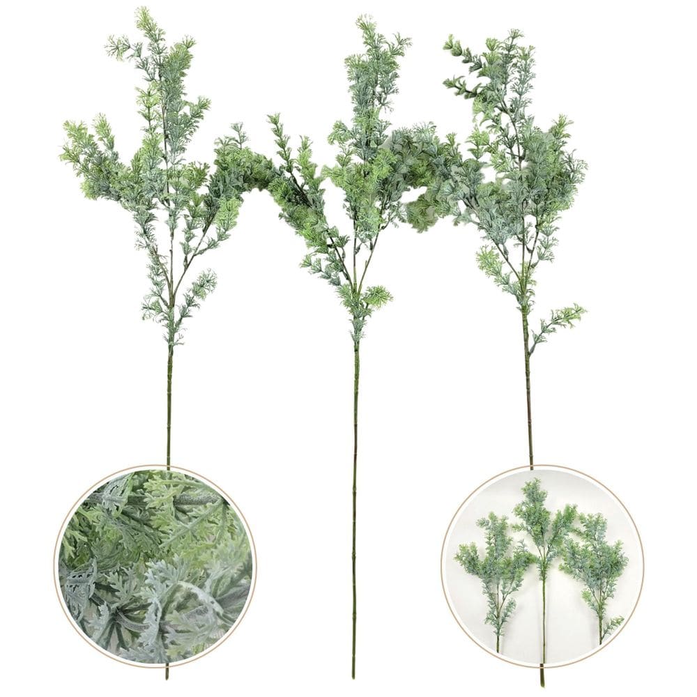 Planta Artificial Erva Doce 77X24X10Cm Buquê Realista G 3Pc