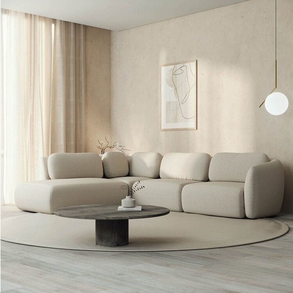 Conjunto Sofá Orla de Canto 1 Sumiê 1 Canto 1 Central 1 Direito Cabecasa MadeiraMadeira Espuma do Mar