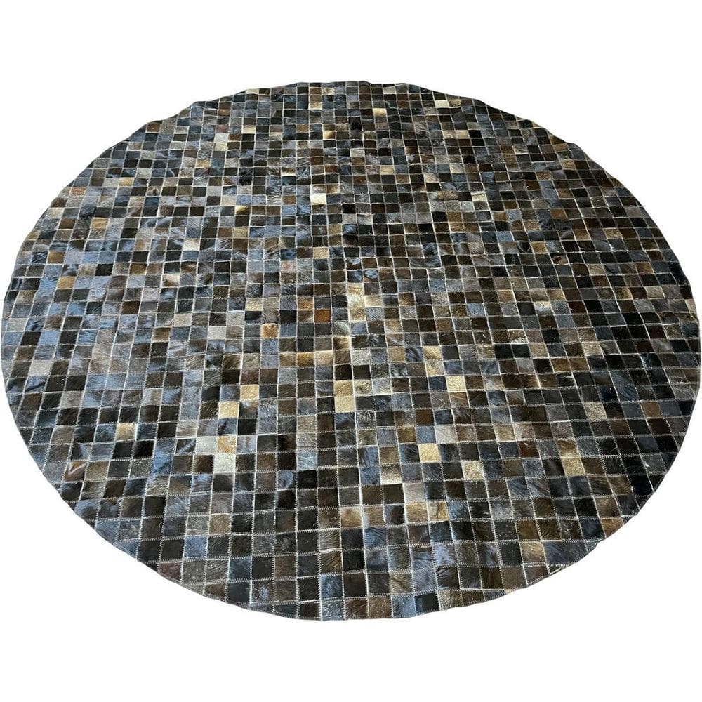 Tapete De Couro Redondo Marrom Café 2,00 Diâmetro Sb Pç 5X5