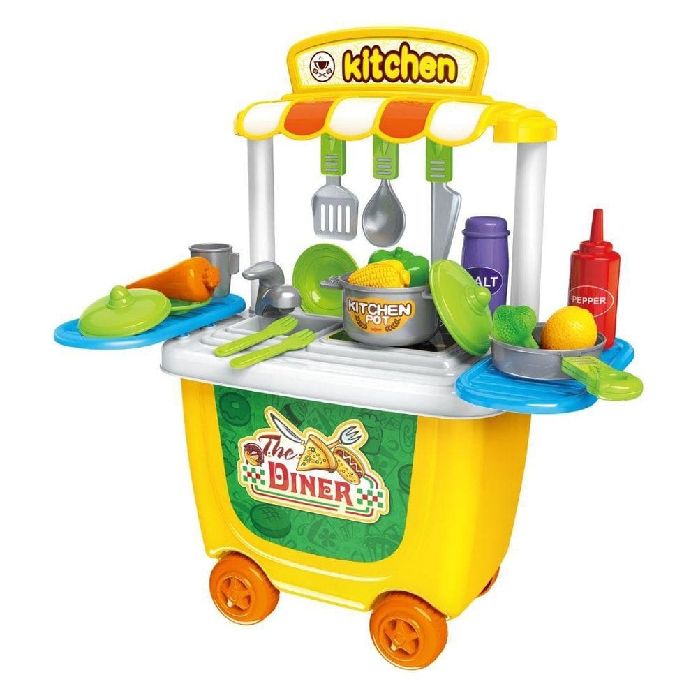 Brinquedo Kit Restaurante Mini Chef Cozinha Bancada 2 Em 1