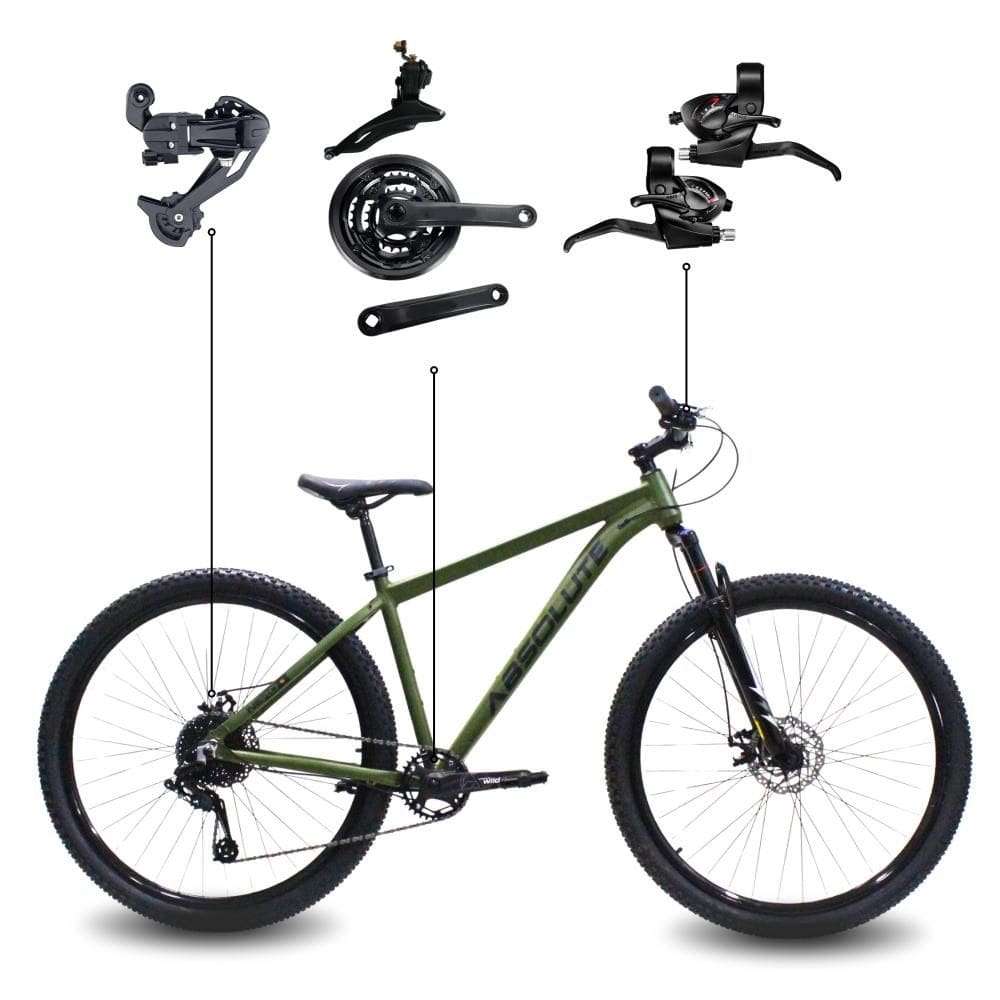 Bicicleta Aro 29 Absolute 21 Marchas Quadro Alumínio Freio a Disco MTB