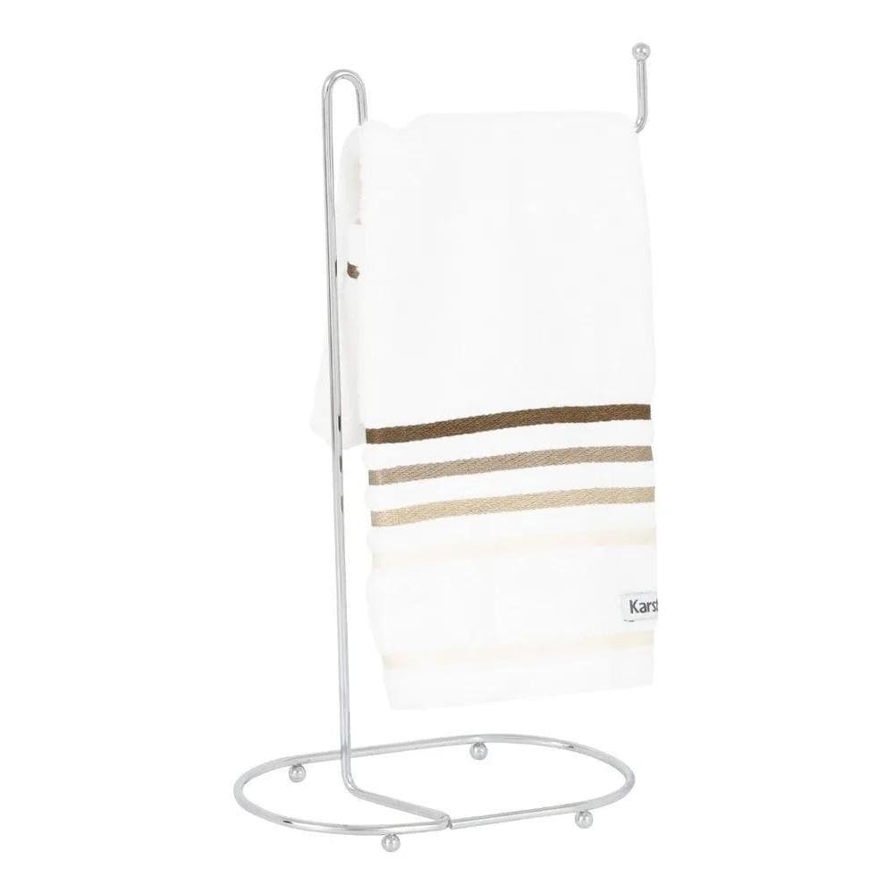2X Suporte Porta Toalha Lavabo Pia Cromado Banheiro Arthi