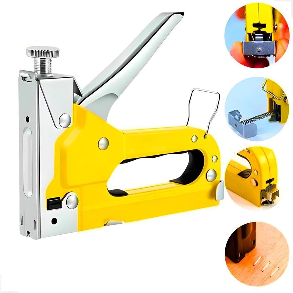 Grampeador Profissional Manual Estofado Tapeçaria Aço Inox