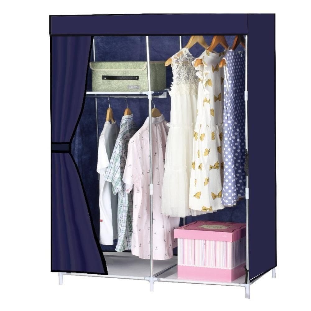 Guarda Roupa Portatil Cabideiro Prateleira Sapateira Organizador Quarto Caixas Armario Praia Camping Roxo