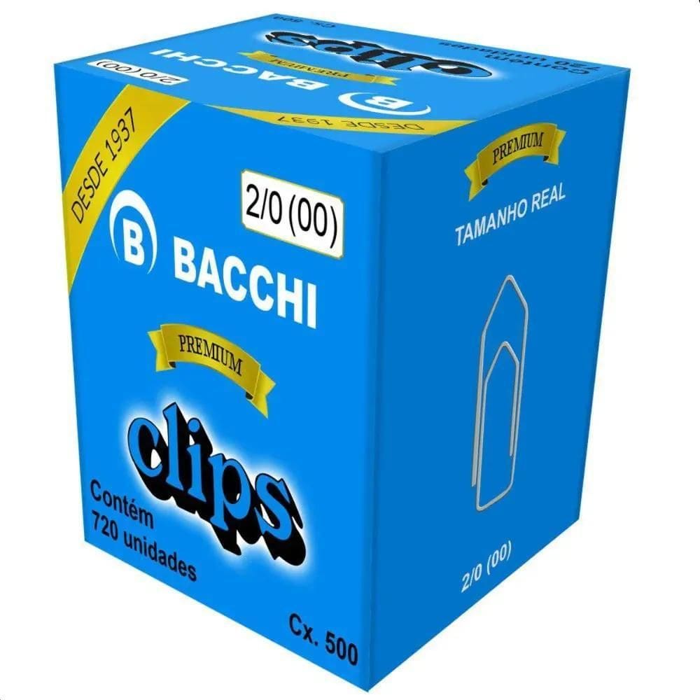 2X Clips Aço Galvanizado N 2/0 00 - Com 720 Unidades - Bac