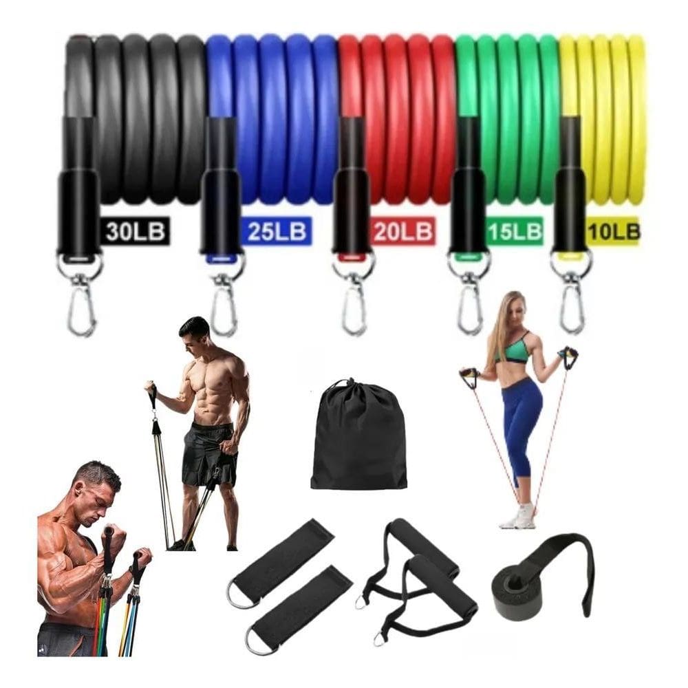 2X Suporte 11 Peça Elástico Exercício Ginástica Treino Em Ca