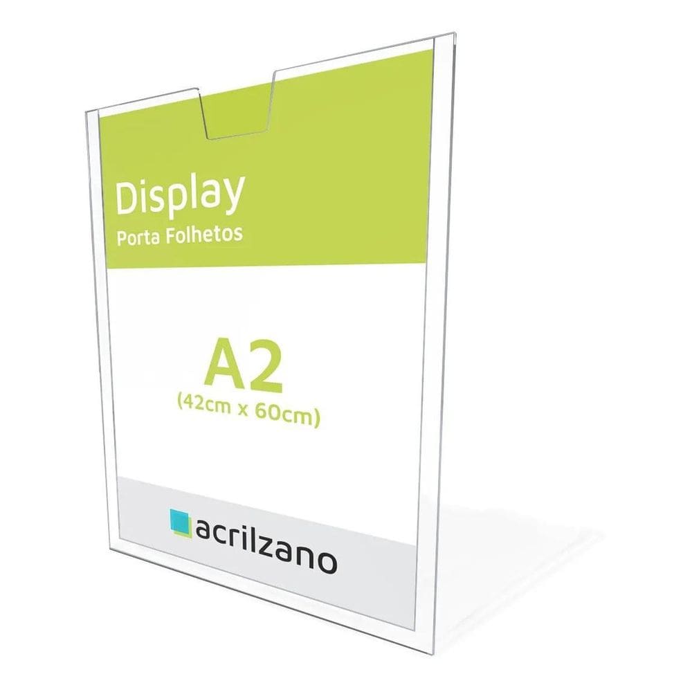 Display De Parede Acrílico A2 Porta Folha 1 Unidade