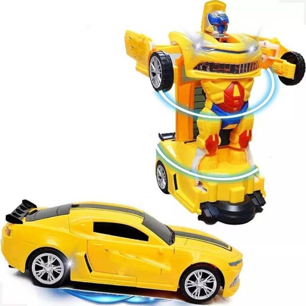 Carrinho Camaro Transformers Vira Robô Luz Som Bumblebee