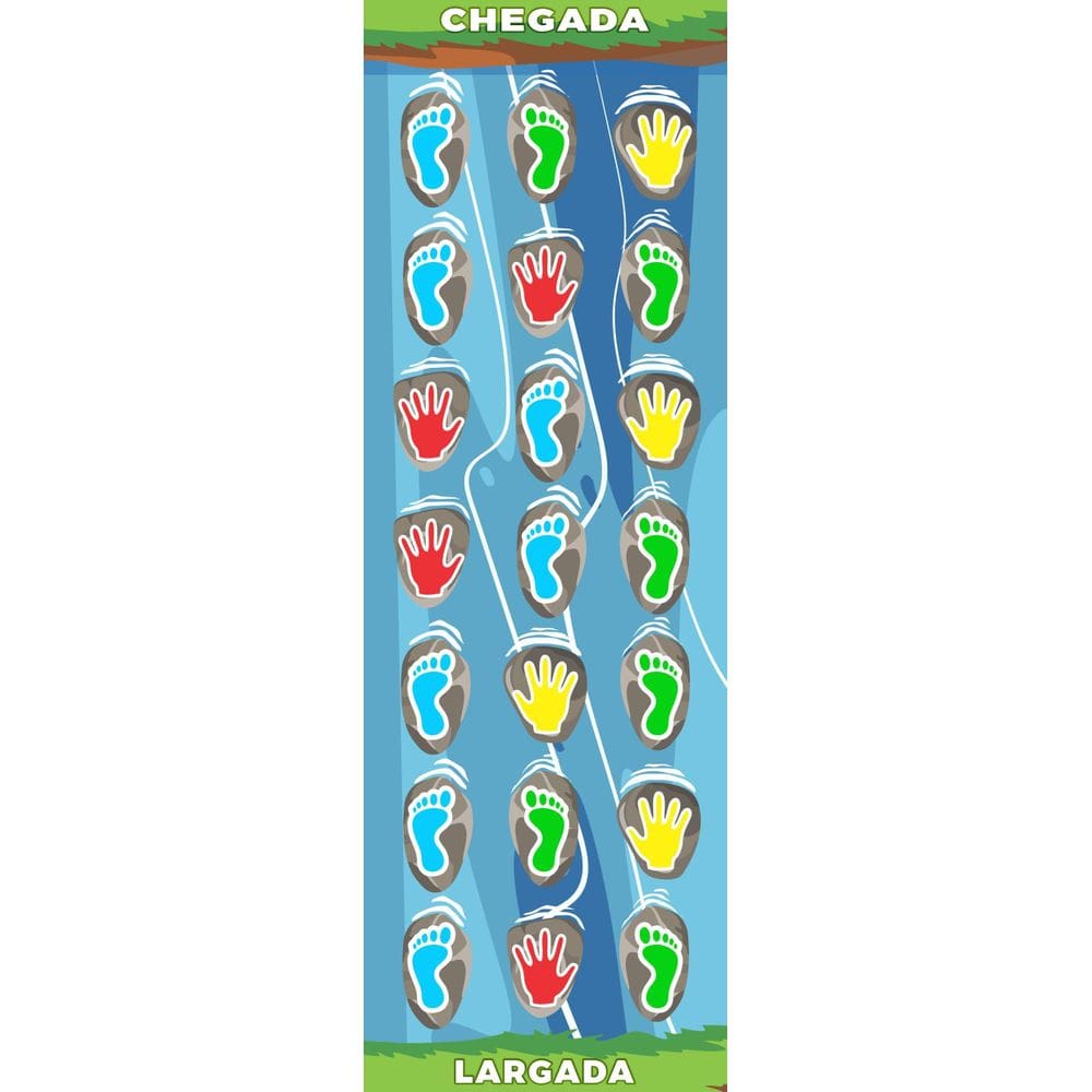 Tapete Infantil Pés E Maos 180X62Cm Pedagógico Sensorial