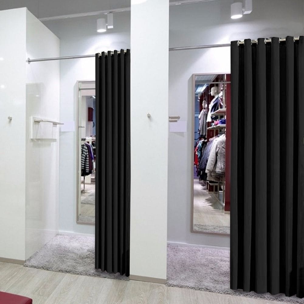 Cortina Provador De Roupas 100% Blackout Preto 1,40X2,00