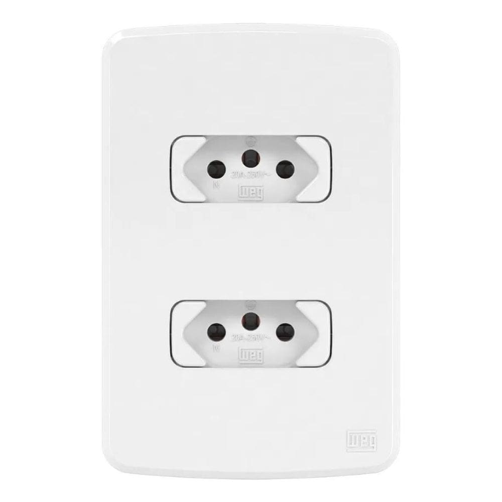 2X Conjunto Tomada Dupla 2P+T 20A / 10A Composé Branco Weg