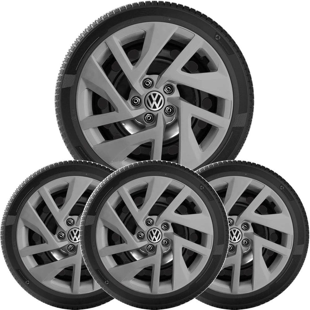 4X Calota Virtus 2023 Aro 15 Grafite Logo Aluminio 197Cp