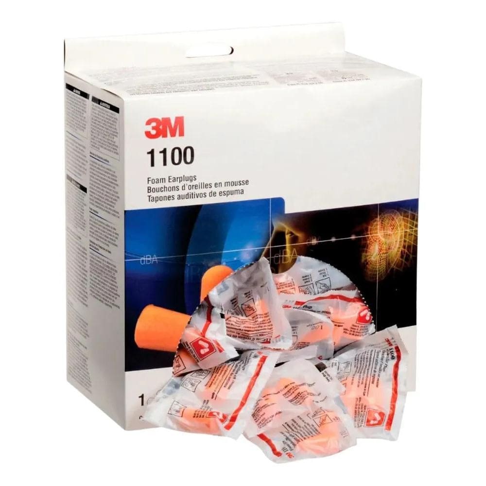 2X Kit 20 Protetor Auricular 3M 1100 Abafador Espuma Sem Cor