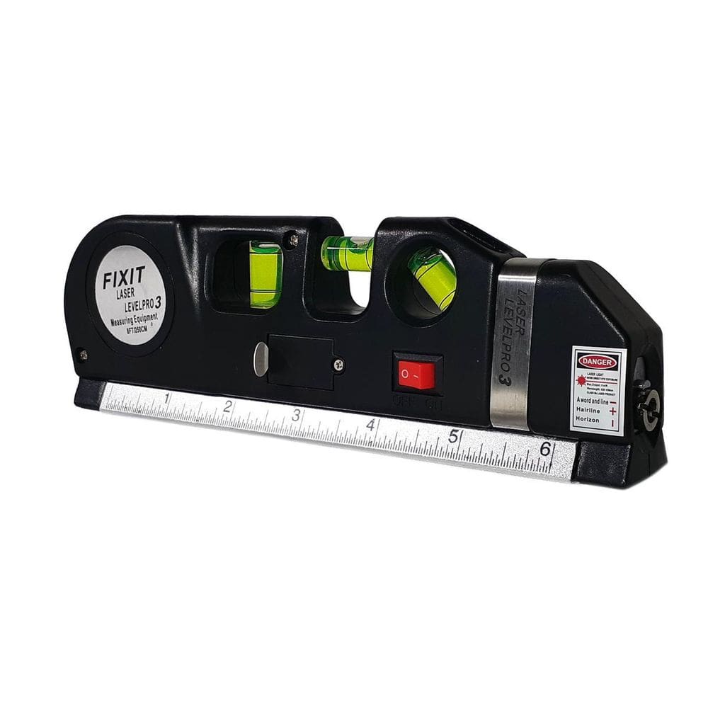 Nível A Laser 3 Linhas E Trena 2,5M Nivelador Profissional