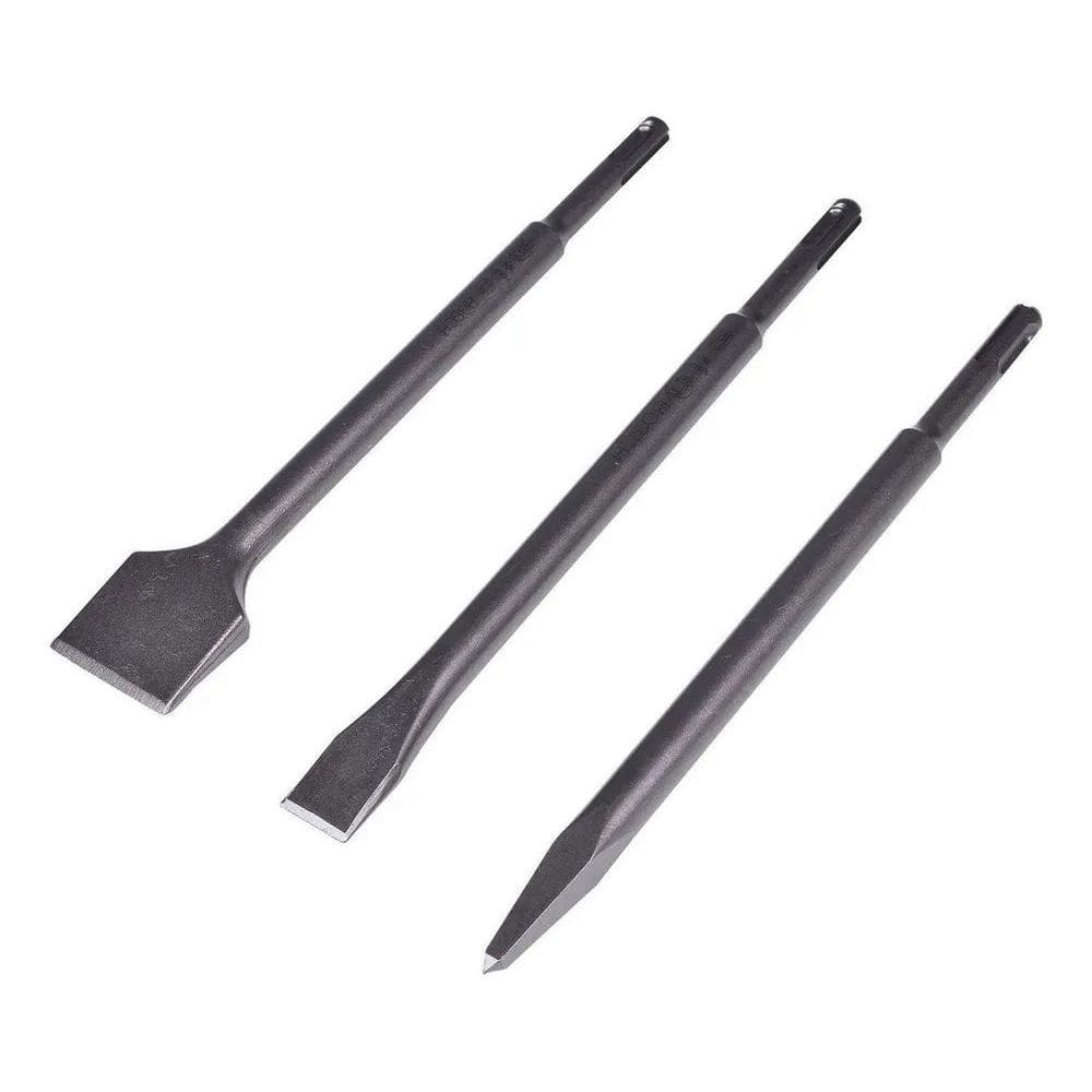 2X Kit 3 Peças Ponteira E Talhadeiras Para Martelete