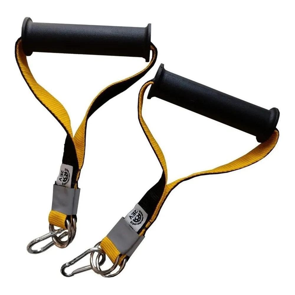 2X Manopla Puxador Cross Over Extensor Academia Mosquetão Pa