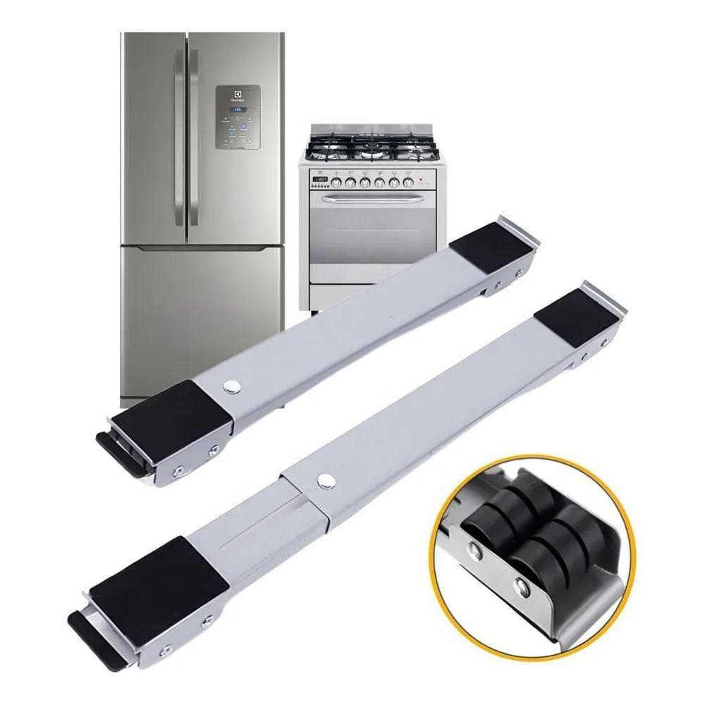 Base Rodinhas Fogão Máquina Lavar Freezer Carrinho Ajustável