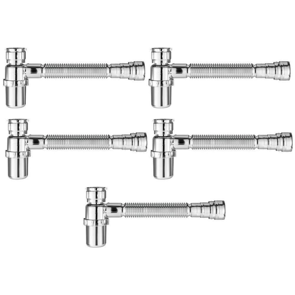 Sifão Sanfonado Com Copo 49Cm Cromado Astra Kit Com 5 Un